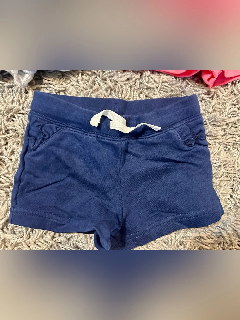 Carter's Pink, Gray & Navy Cotton Drawstring Shorts Trio